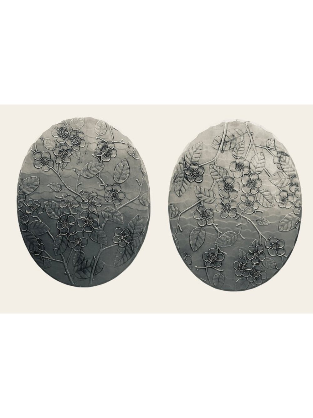 Wendell August Forge Trivets Dogwood Blossom Aluminum Oval 9.25"X7.25" Set Of 2